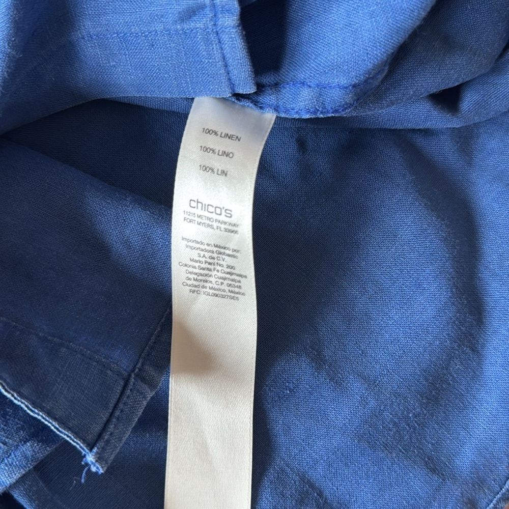 Chico’s Linen Button Up Size 0 - Picture 5 of 5